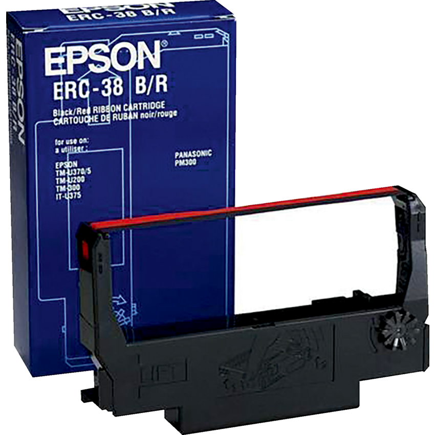 Epson® Printer Ribbon ERC-38BR Black and Red