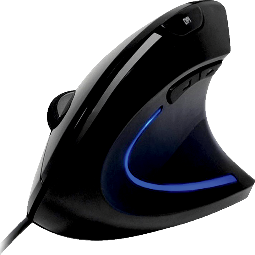 Adesso® iMouse Vertical Ergonomic Mouse Black with Blue LED light