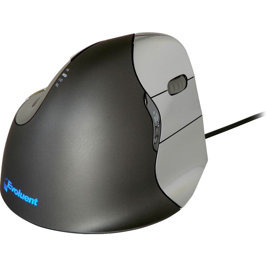 Evoluent Vertical Mouse 4  Right Handed Wired Mouse