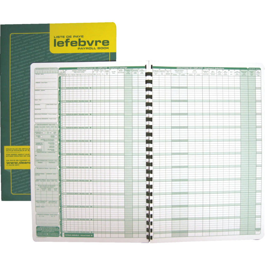 Dean Payroll Book 50 Employees Bilingual