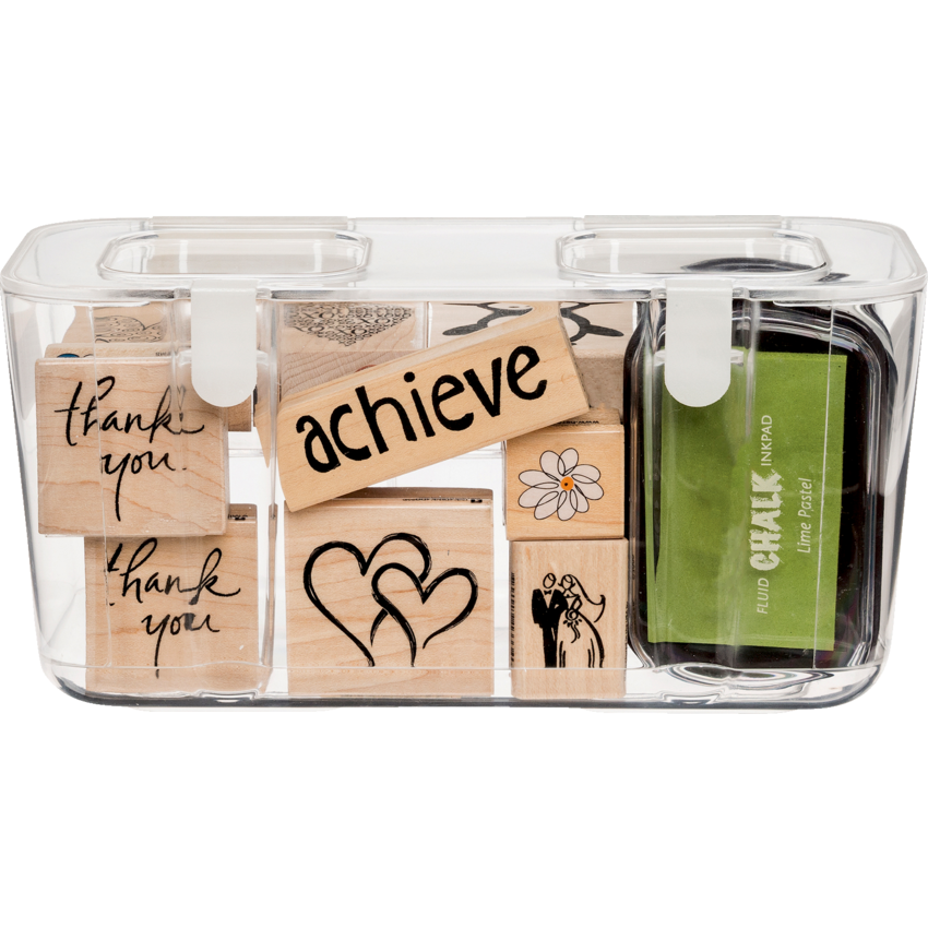 Deflecto® Stackable Caddy Organizer Medium Compartment Clear