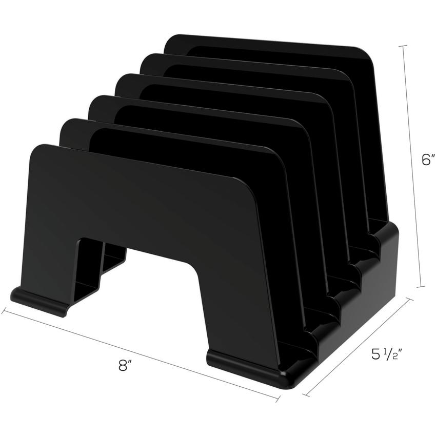 Deflecto® Sustainable Office® Desk Accessories Small Incline Sorter Black