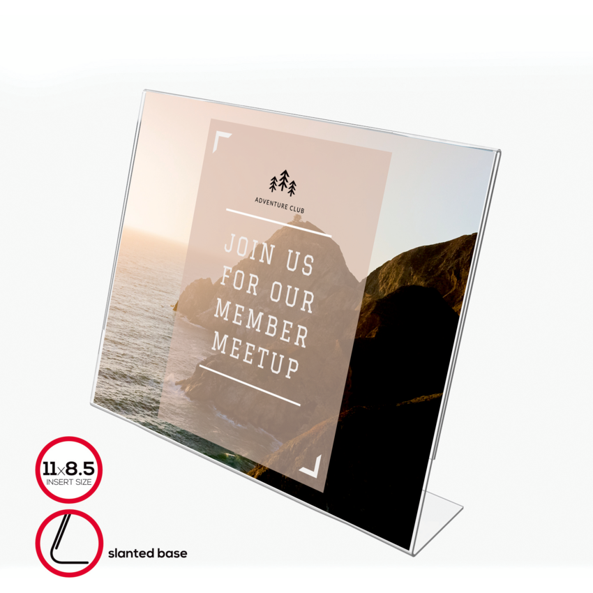 Deflecto® Slanted Sign Holder Landscape 11" x 8-1/2