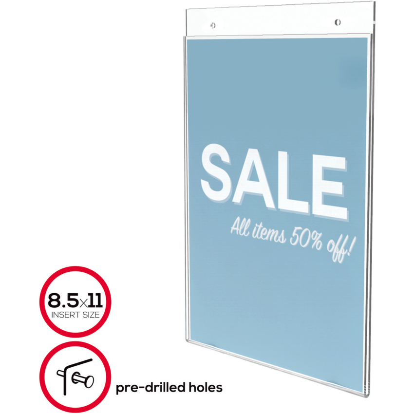 Deflecto® Classic Image® Wall Mount Sign Holder Portrait 8-1/2" x 11