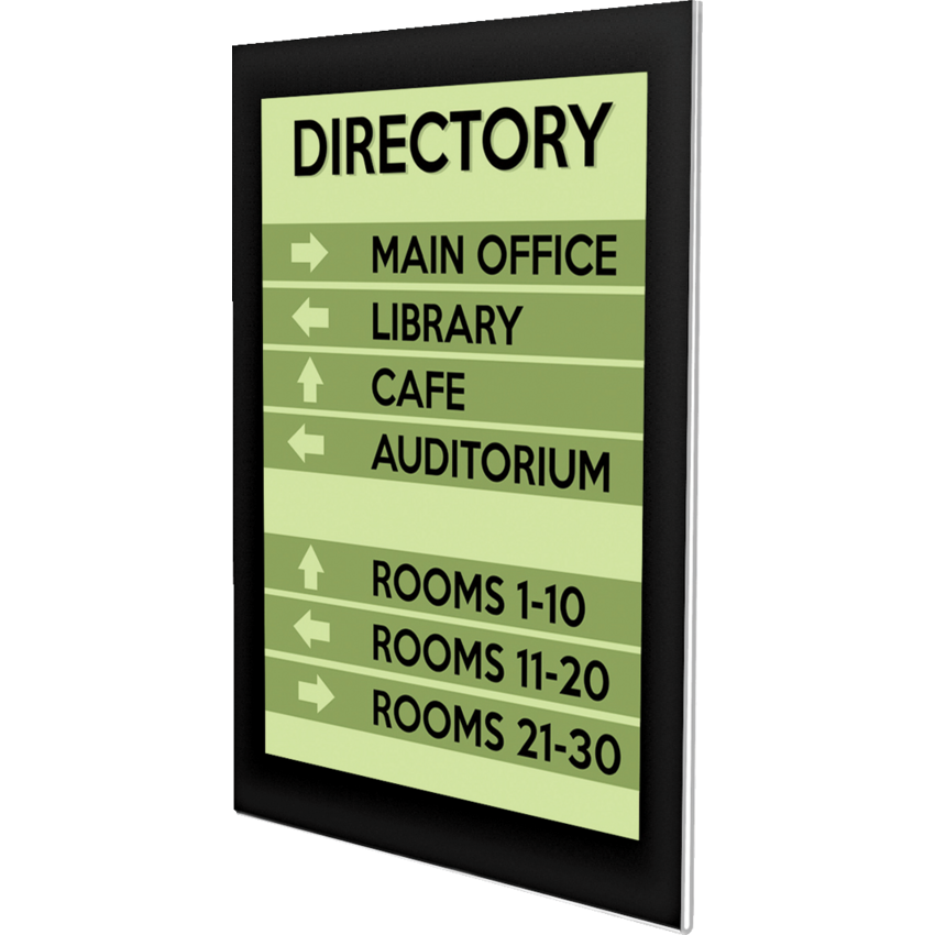 Deflecto® Superior Image Black Border Wall Mount Sign Holder 8-1/2x11