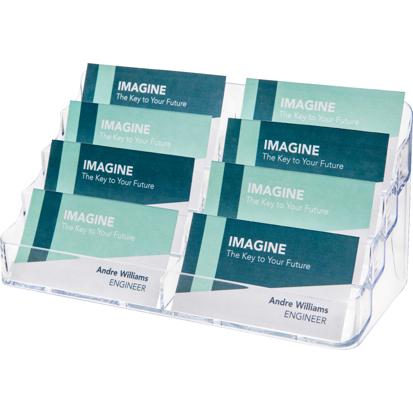 Deflecto® Business Card Holder 8 Compartments Clear