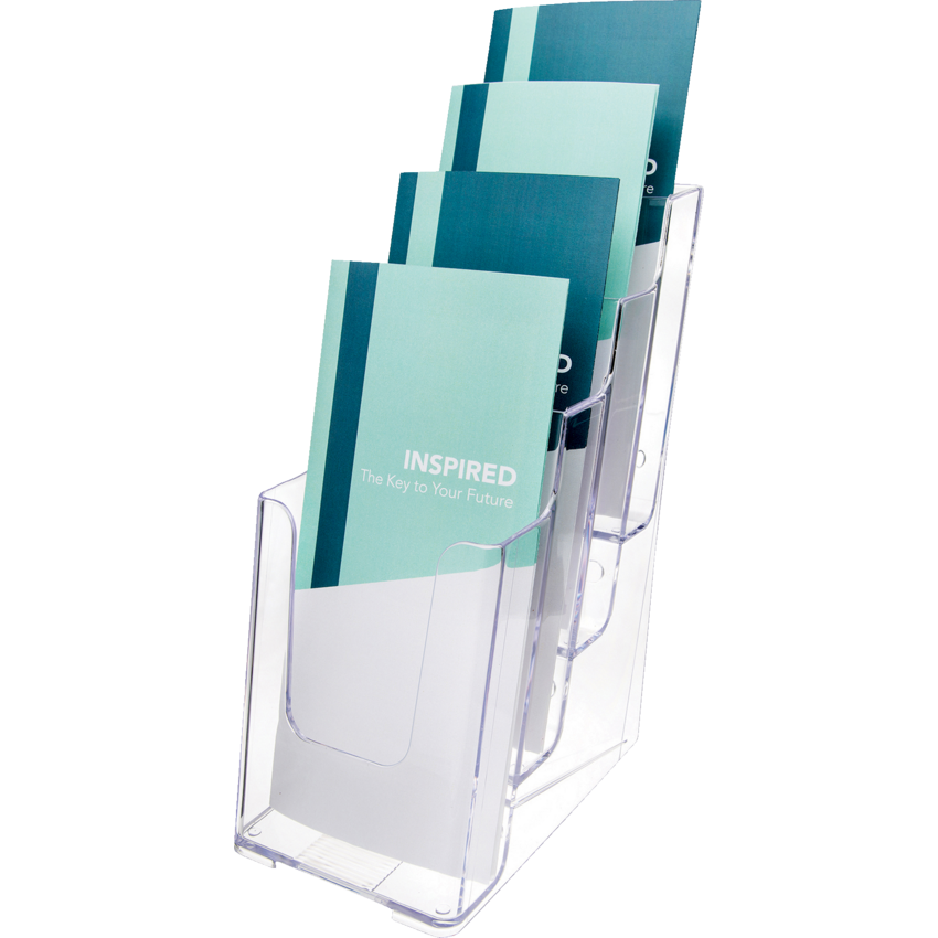 Deflecto® Multi-tier Literature Holder 4-Tier Leaflet Clear