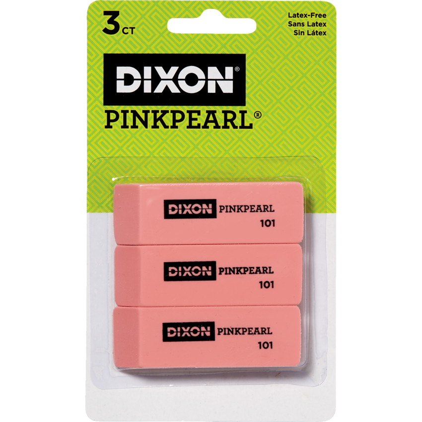 Dixon® Pink Pearl® Erasers 3/pkg