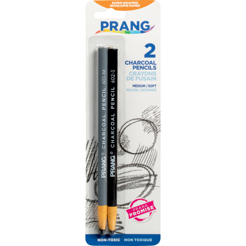 Prang® Charcoal Pencils Medium and Soft 2/pkg