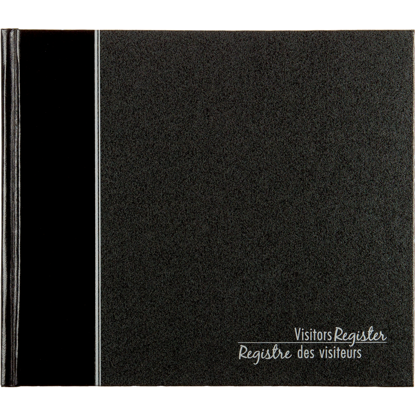 Blueline® Visitors' Register Book 8-1/4" x 9-11/16" 128 Pages Bilingual Black