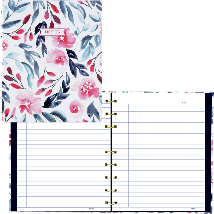 Blueline® NotePro™ Notebook Ruled 9-1/4x7-1/4" 192pgs Tranquil Blooms