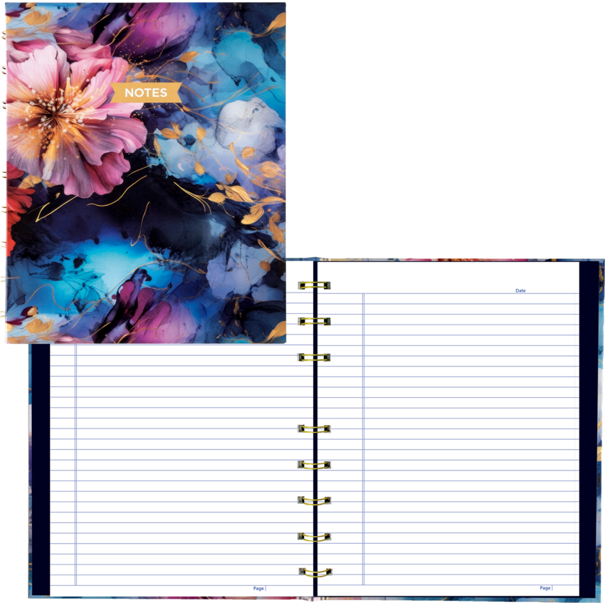 Blueline® NotePro™ Notebook Ruled 9-1/4x7-1/4" 192pgs Midnight Floral
