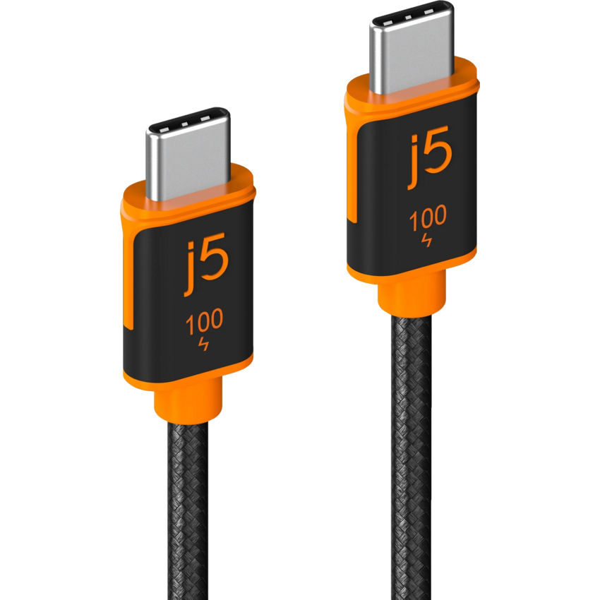 j5create® USB-C® Sync and Charge Cable 5.9' Black