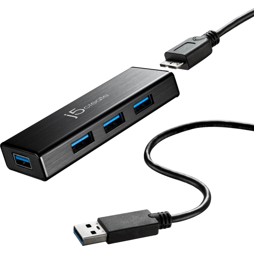 j5create® USB® 4-Port Mini Hub Black