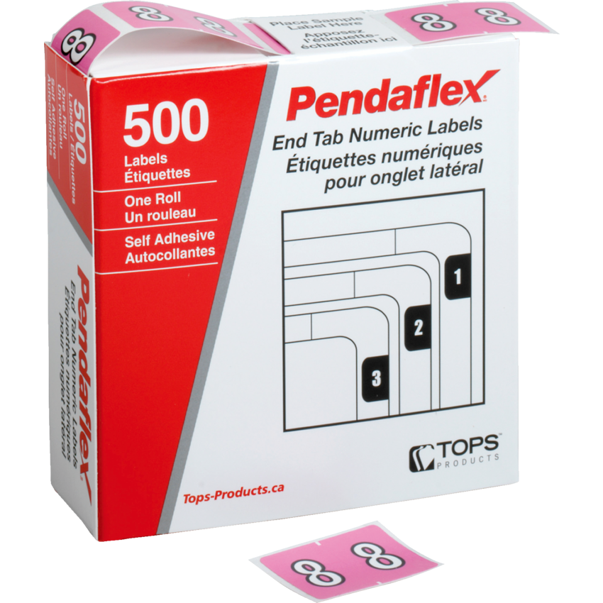 Pendaflex® Numeric Labels #8 Lilac 500/box