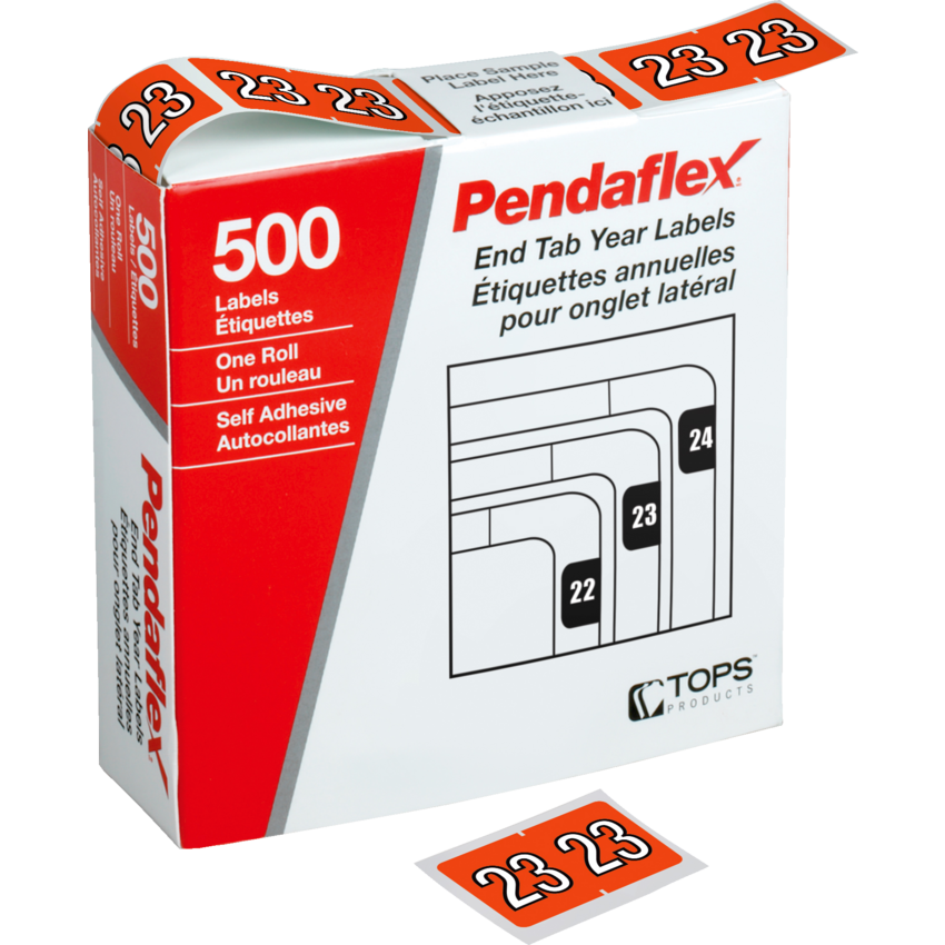 Pendaflex® Labels Year 2023 Orange 500/box