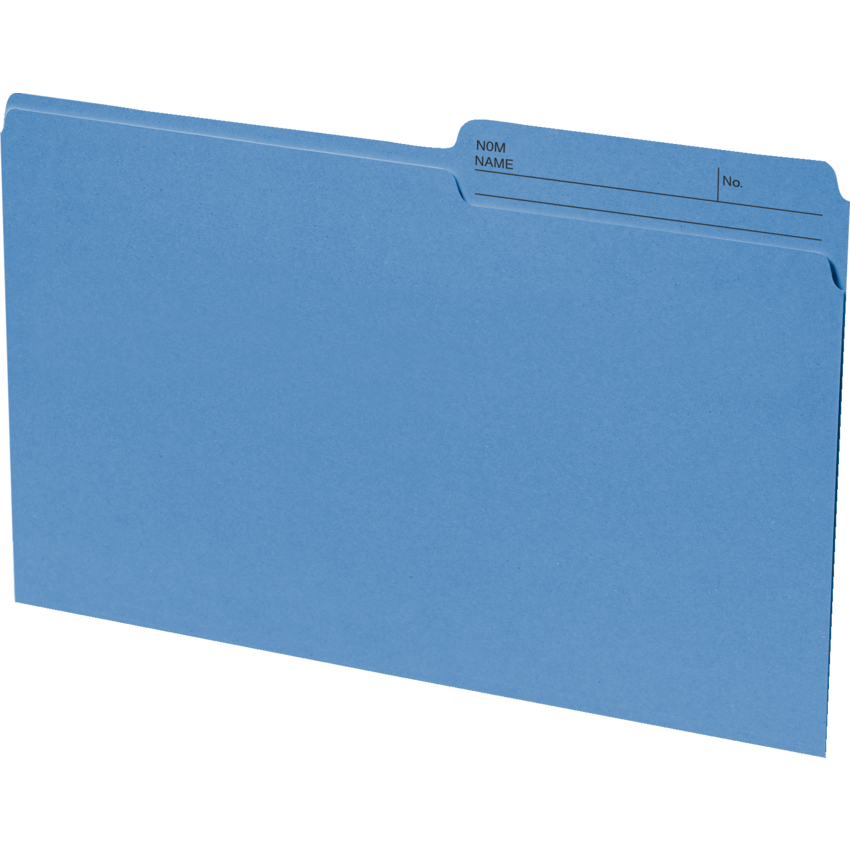 Basics® Coloured Reversible File Folders Legal Blue 100/box