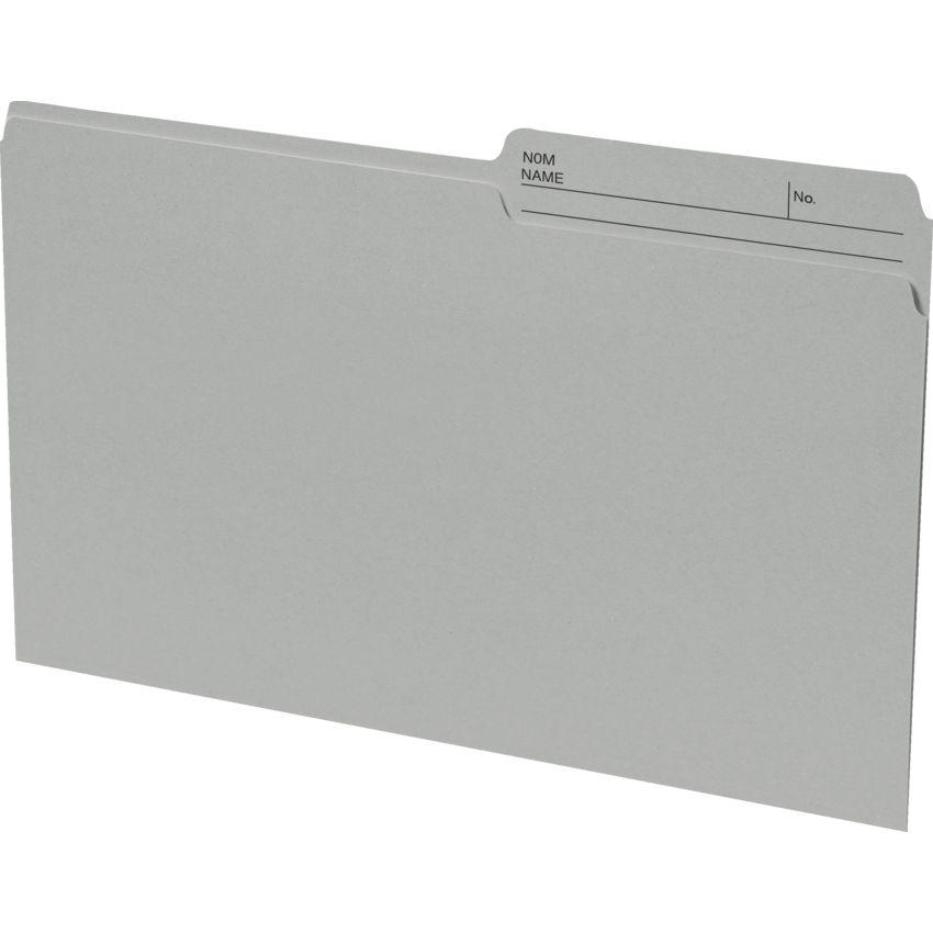 Basics® Coloured Reversible File Folders Legal Grey 100/box