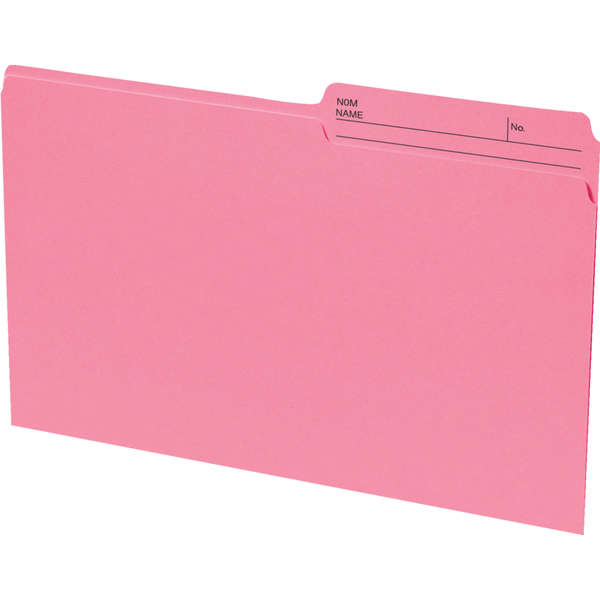 Basics® Coloured Reversible File Folders Legal Pink 100/box