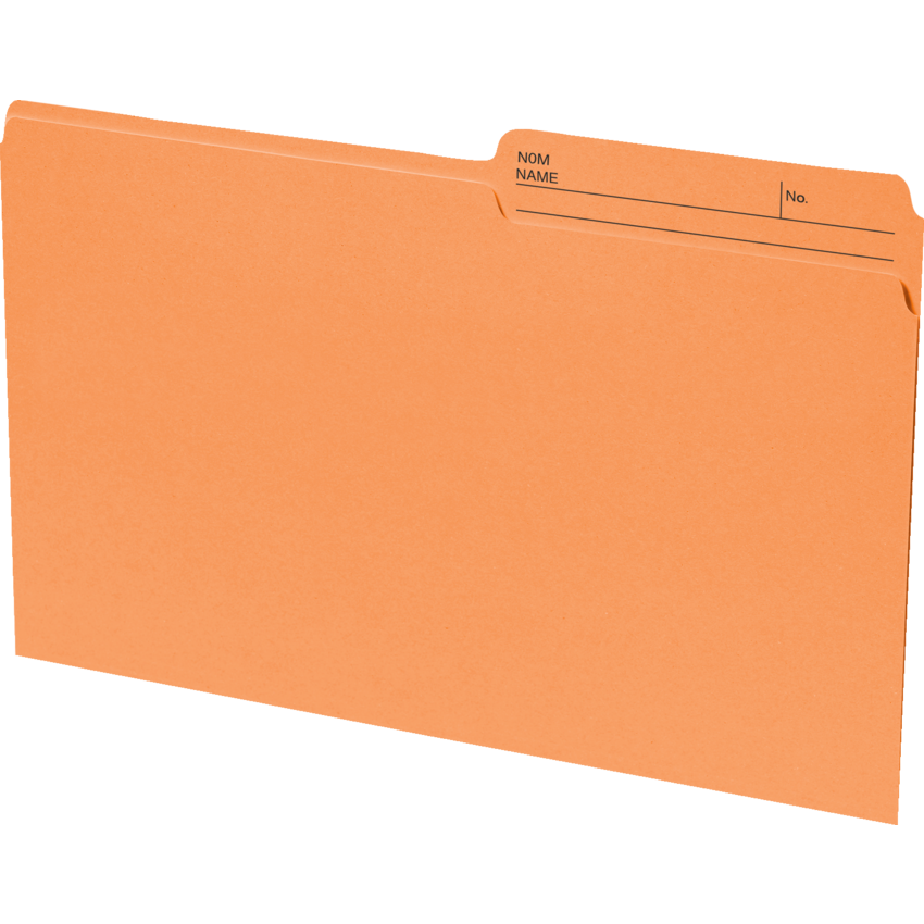 Basics® Coloured Reversible File Folders Legal Orange 100/box
