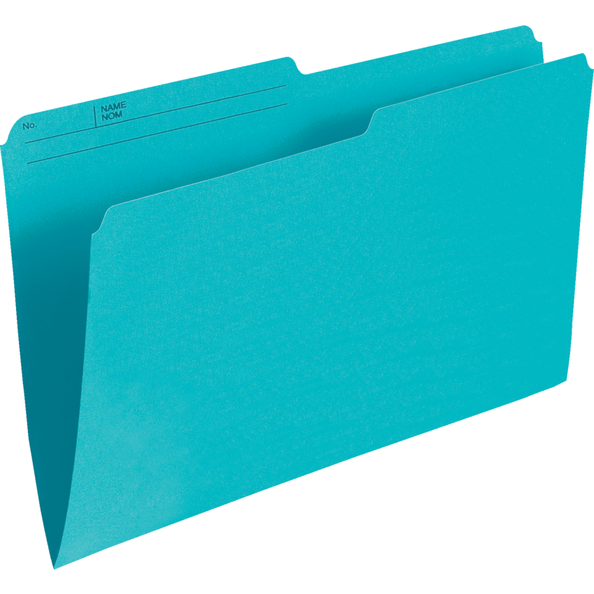 Basics® Coloured Reversible File Folders Legal Light Teal 100/box