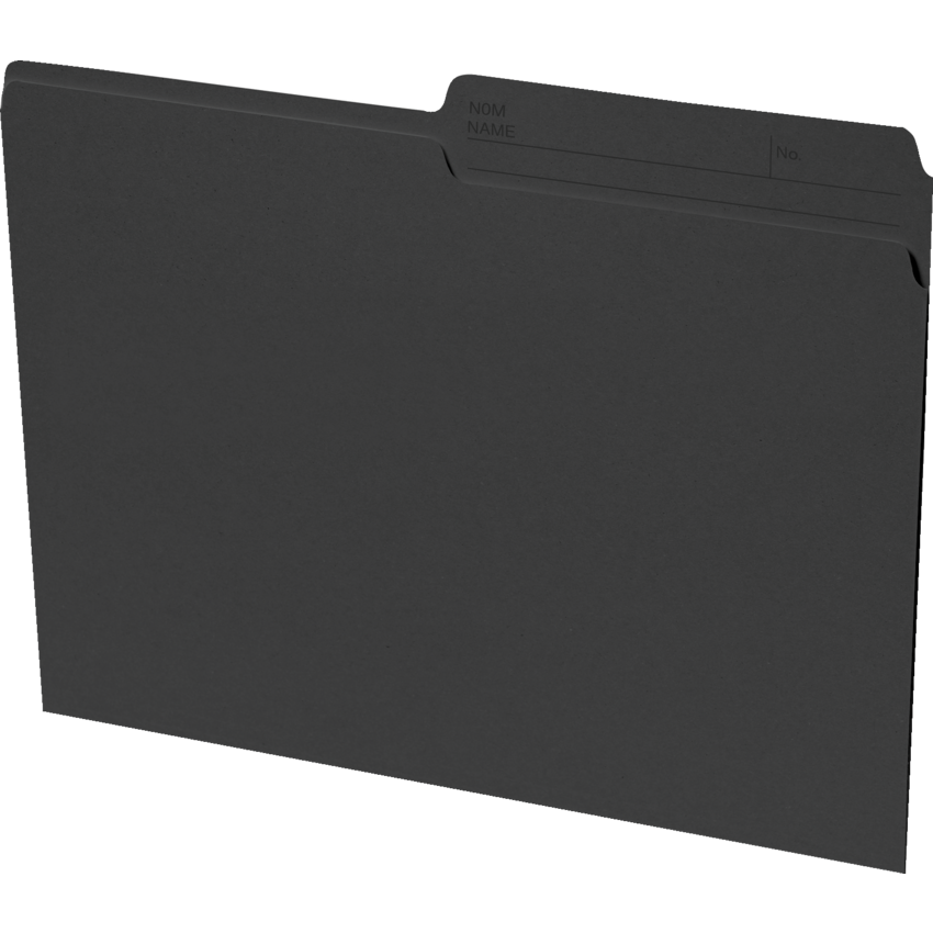 Basics® Coloured Reversible File Folders Letter Black 100/box