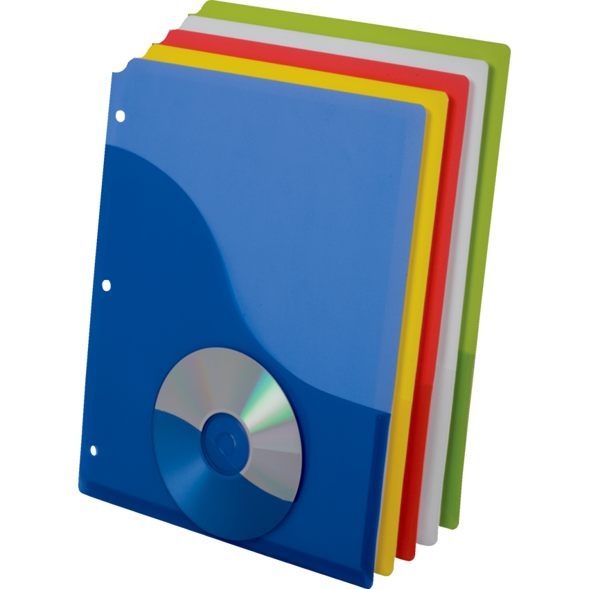 Pendaflex® Wave? Poly Project Folders Assorted Colours 5/pkg