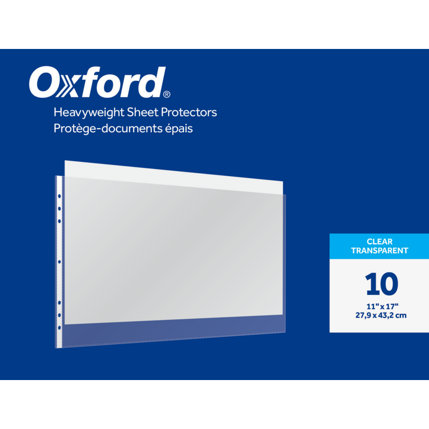 Oxford® Sheet Protectors Heavyweight -7-hole punched 11" x 17" 10/box