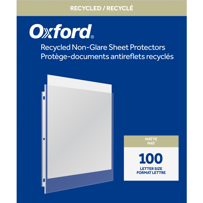 Oxford® Recycled Page Holders Matte 2 mil Letter 100/box