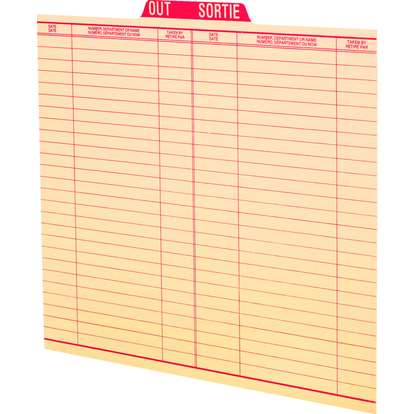 Pendaflex® Out Guides Bilingual Letter 100/box