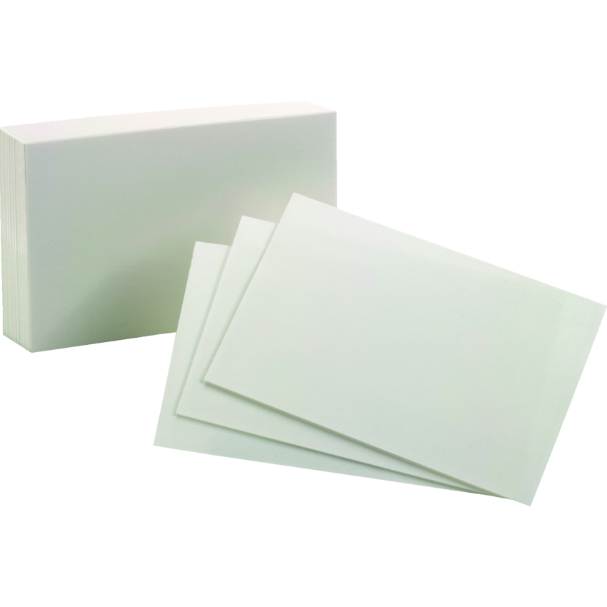 Oxford® White Index Cards 4" x 6" Plain 100/pkg