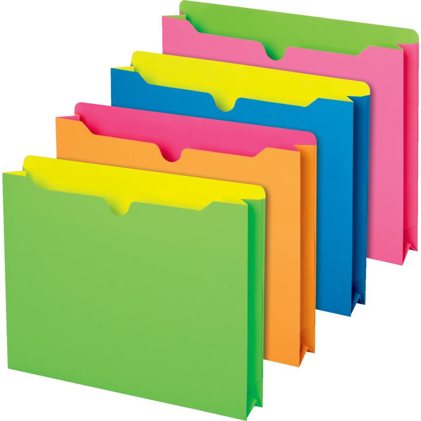 Pendaflex® File Jacket Reinforced Tab 2" Expansion Letter Assorted Neon Colours 10/pkg