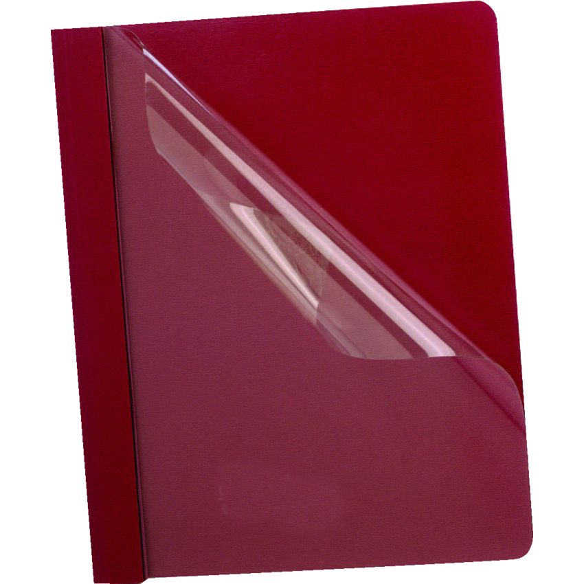 Oxford® Clear Front Tang Presentation Covers Red