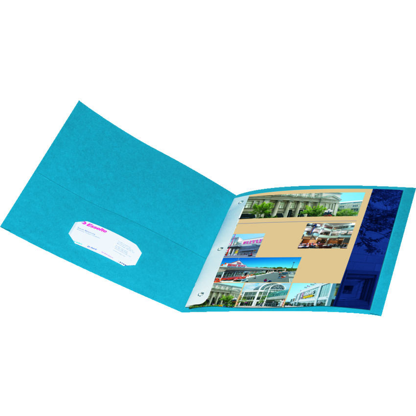 Oxford® Twin Pocket Portfolio w/Tangs Letter Light Blue