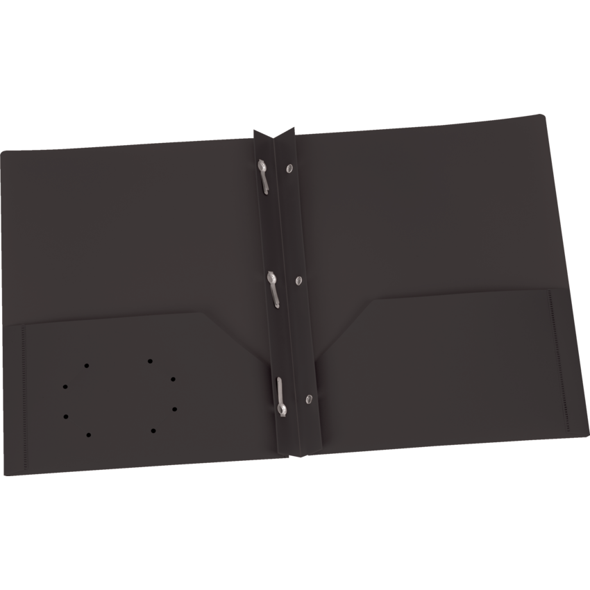 Oxford® Two Pocket Poly Portfolio with Tangs Black
