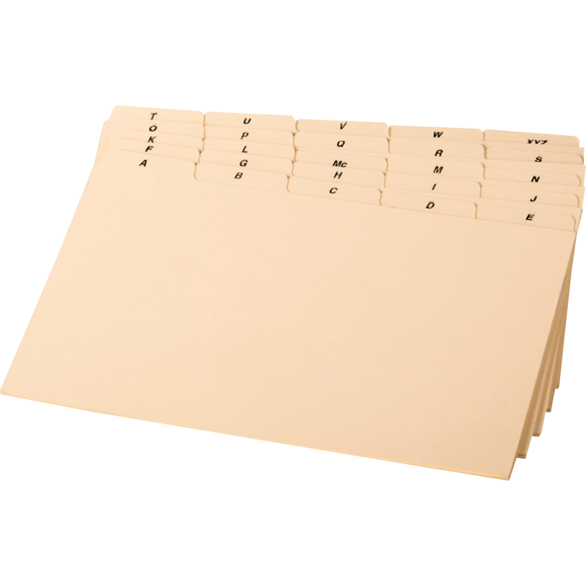 Oxford® Insertable Indexes A-Z 5" x 8" Buff 25/pkg