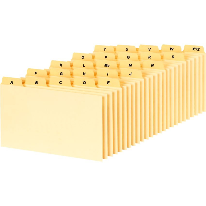 Oxford® Alphabetical Index Card Guides Lamindated 3" x 5 25 cards/set