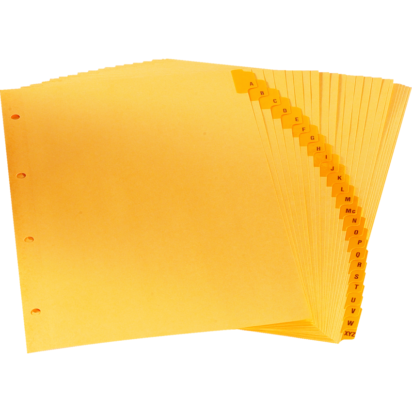 Oxford® Printed Tab Index Dividers A-Z 14" x 8-1/2" Buff