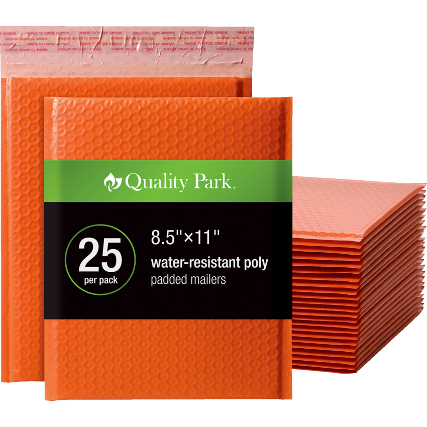 Quality Park® Bubble Mailers Orange 8-1/2" x 11" 25/box