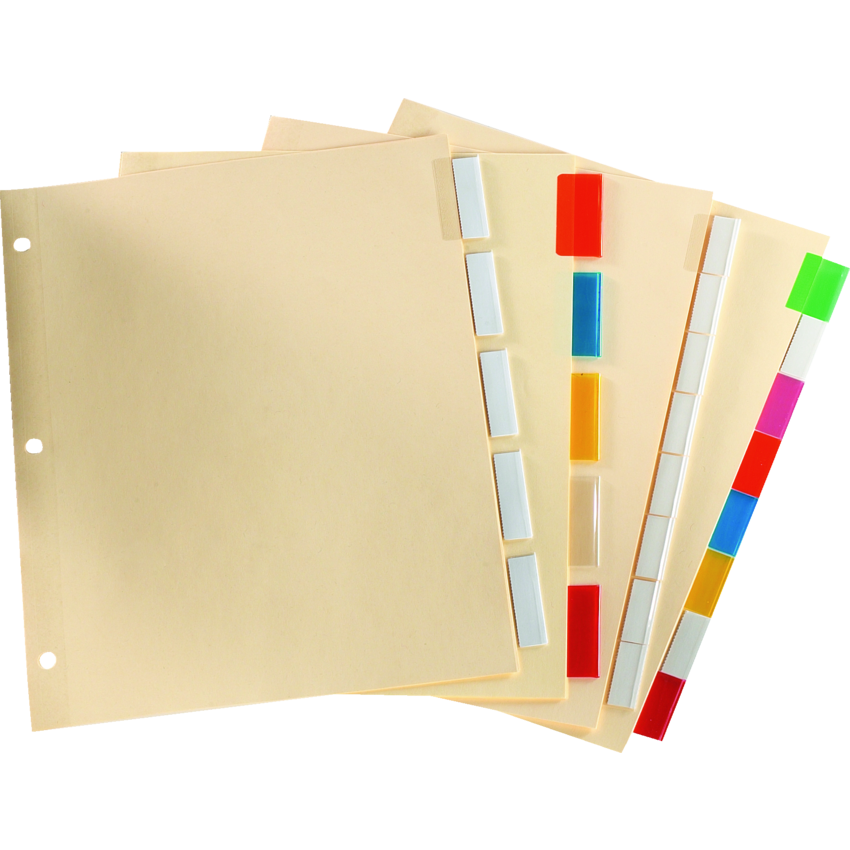 Oxford® Insertable Indexes 5 Tabs Assorted Colours