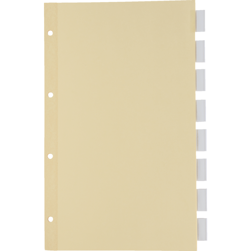 Oxford® Insertable Tab Index Dividers Legal Clear 8-Tab
