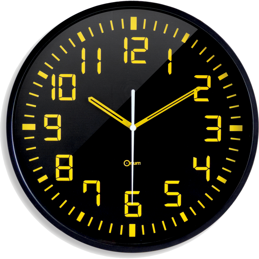 Orium High Visibility Clock 12" Black and Yellow