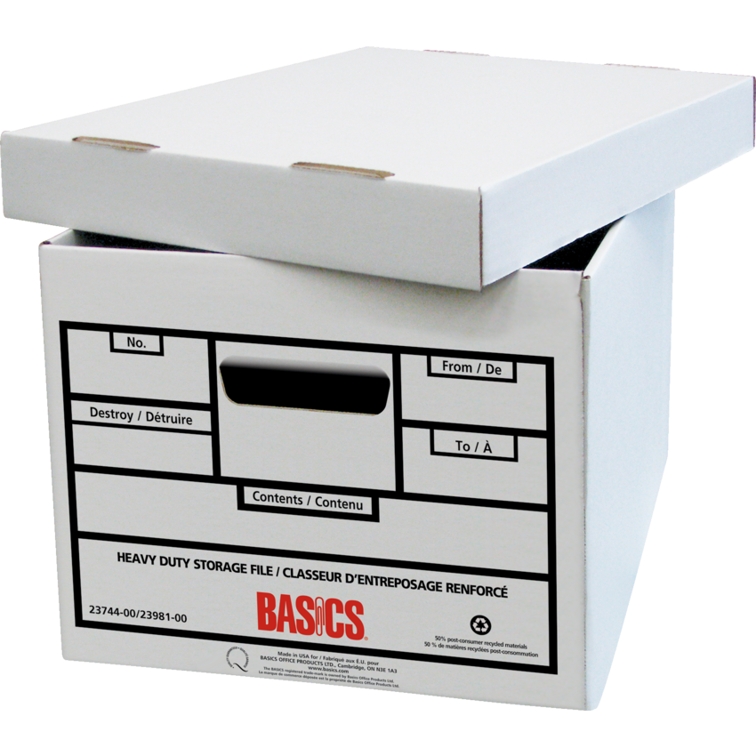 Basics® Quick Set-up Heavy Duty Storage Boxes 12" x 15" x 10" 4/pkg