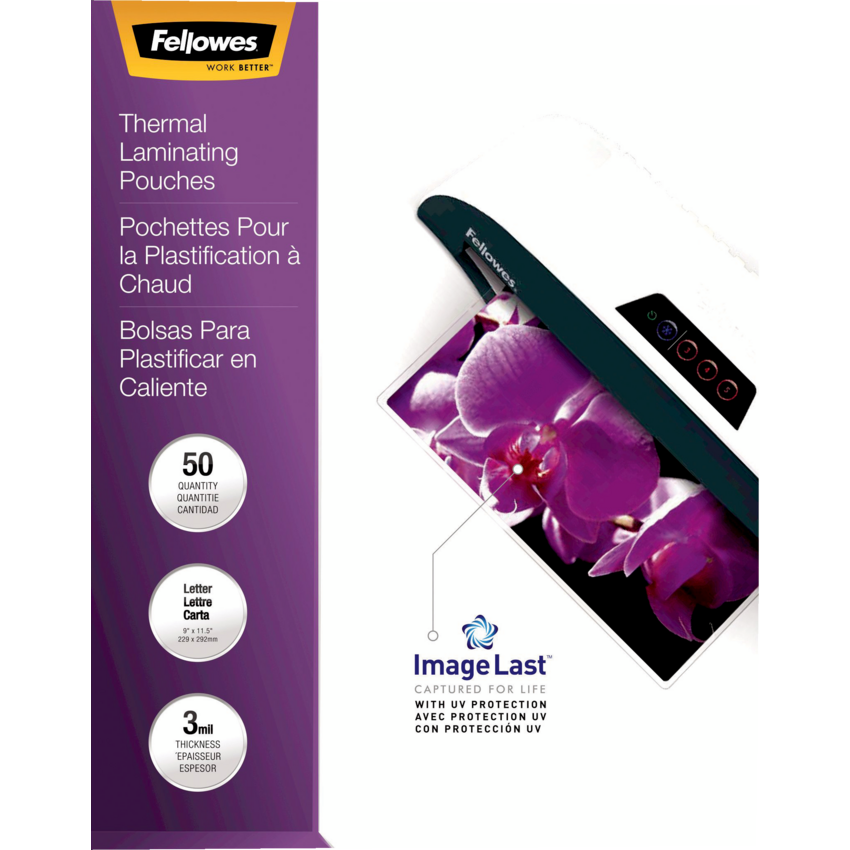 Fellowes® Thermal Laminating Pouches Letter 3 mil 50/pkg