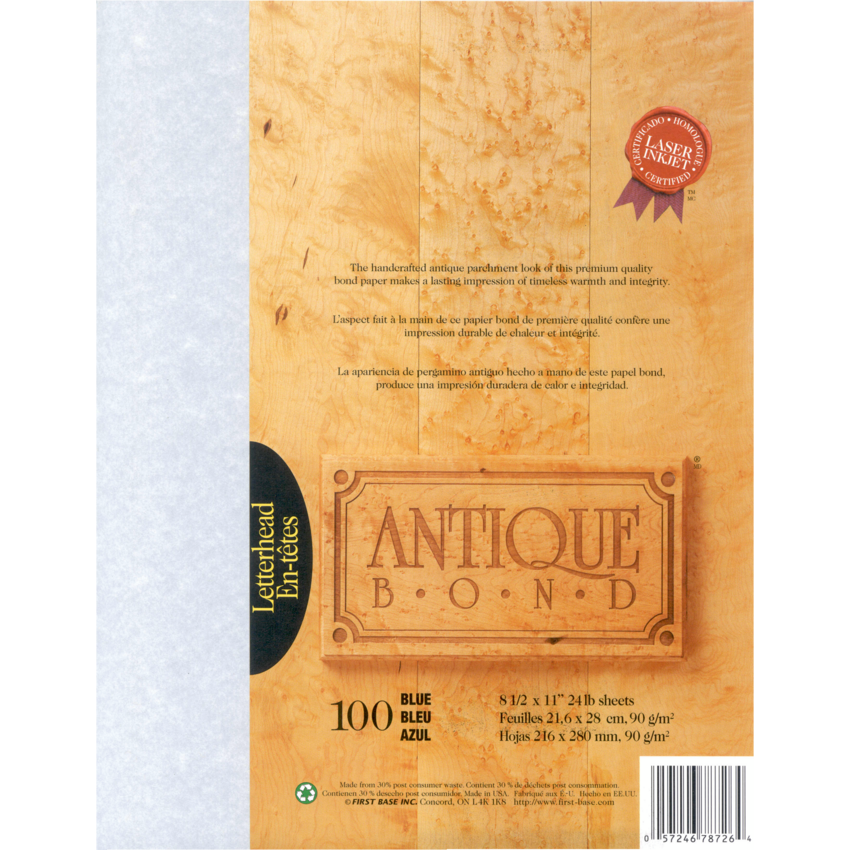 St. James® Antique Bond™ Letter Blue 100/pkg