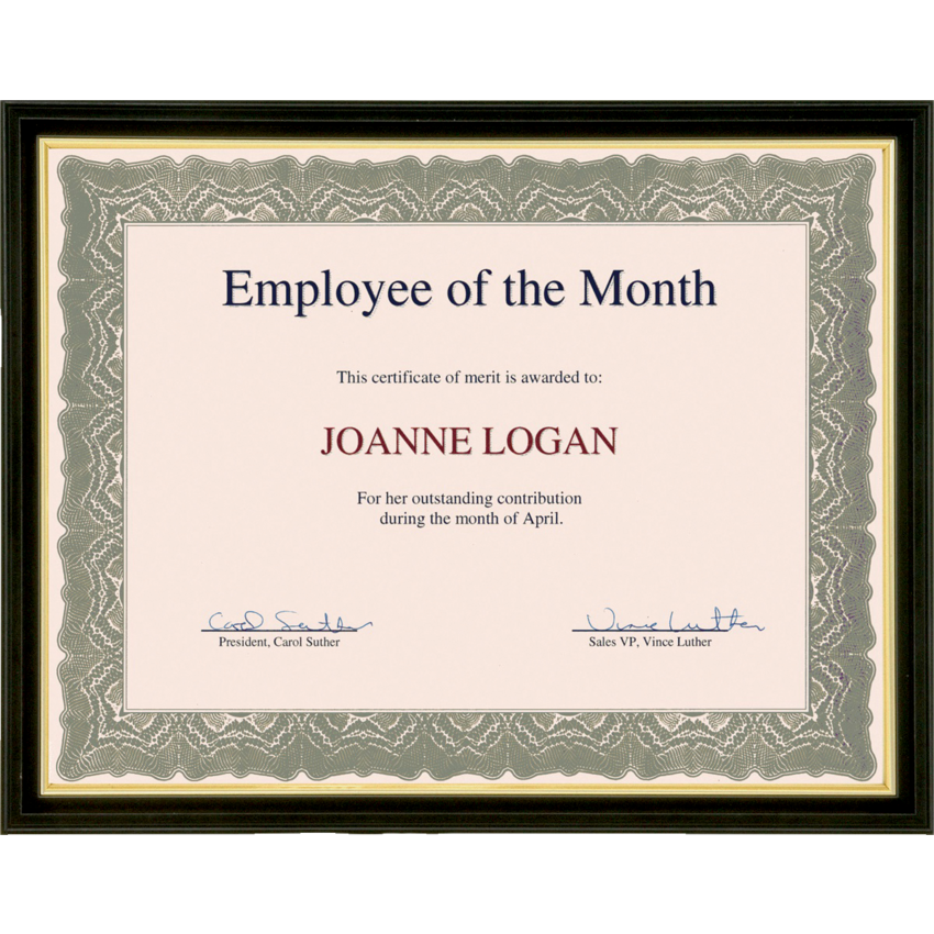 St. James® Awards and Recognition Certificate Frame 11-5/8" x 9-1/4" Tuscan Black with Gold Trim