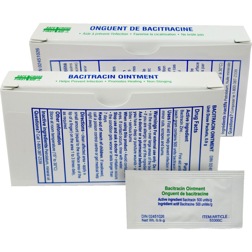 Safecross® Bacitracin Zinc Antibiotic Ointment 0.9 g 6/pkg