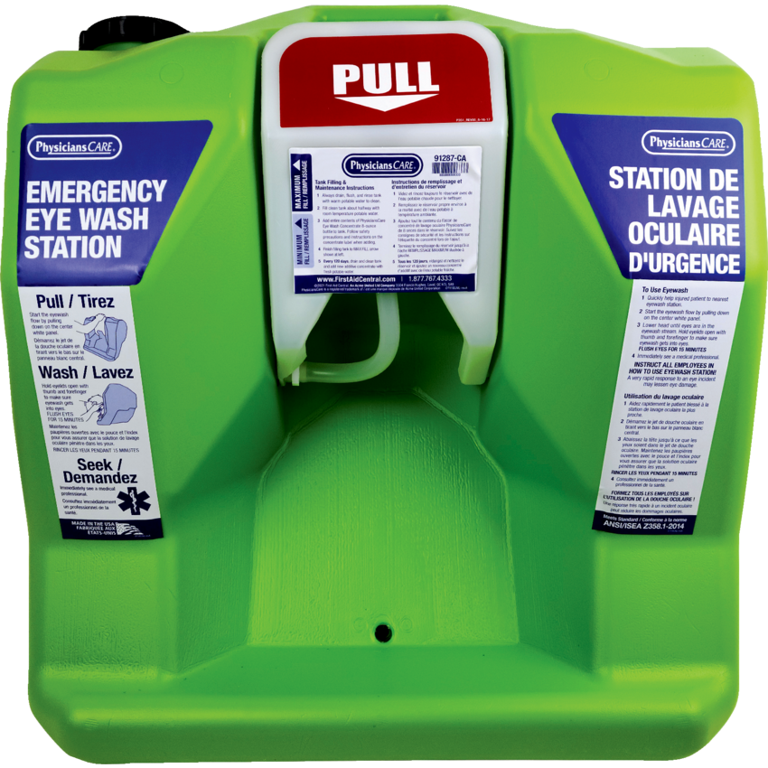 First Aid Central® 15-Minute Eyewash Station Green