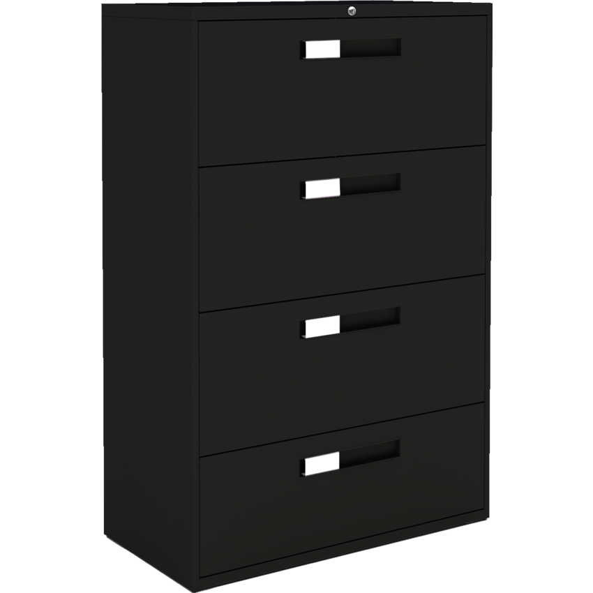 Global® Fileworks® 9300 Series Lateral File Cabinet 4-Drawer Black