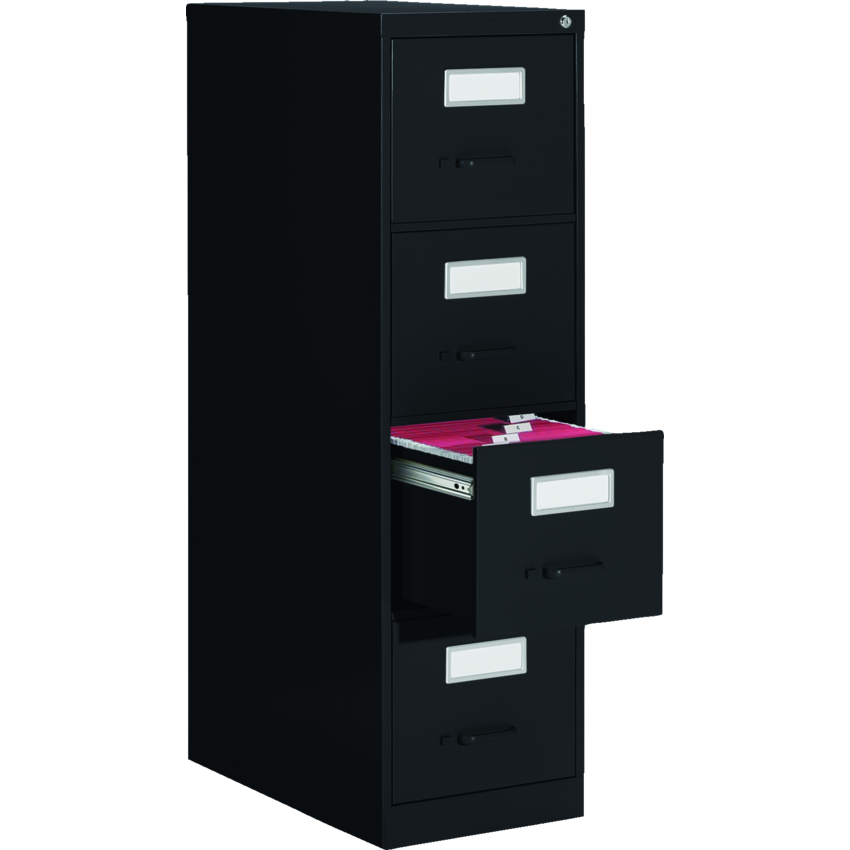 Global® Fileworks® 2600 Series Vertical File 4-Drawer Letter Black